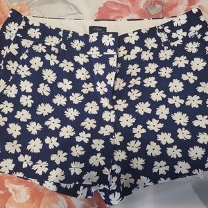 J. Crew 3.5" Blue & White Floral Shorts
